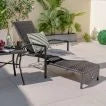 Patio Chaise Lounge with 5-Level Adjustable Backrest