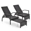 Patio Chaise Lounge with 5-Level Adjustable Backrest