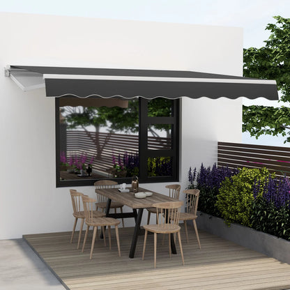 3.6 x 3 m Patio Retractable Awning with Manual Crank Handle