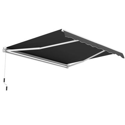 3.6 x 3 m Patio Retractable Awning with Manual Crank Handle