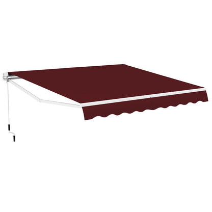 3.6 x 3 m Patio Retractable Awning with Manual Crank Handle
