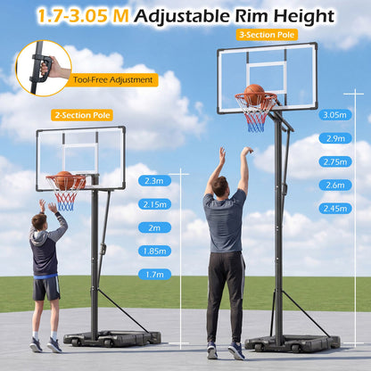 Portable Basketball Hoop with Shatterproof Backboard