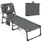 Folding Sun Lounger with Face Hole, 4-Position Adjustable Outdoor Chaise Lounge Chair