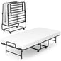 Portable Foldable Guest Bed with Heavy-duty Metal Frame and Mattress
