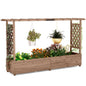 GiantexUK Raised Garden Bed with Arch Trellis & Drainage Holes