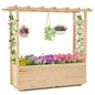 Raised Garden Bed with Lattice Trellises Hanging Roof Drainage