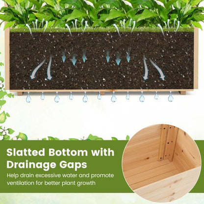 Raised Garden Bed with Lattice Trellises Hanging Roof Drainage