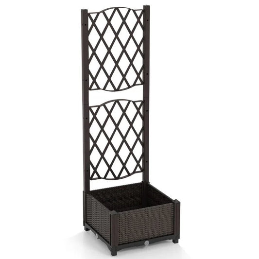 Raised Garden Bed with Trellis and Self-Watering System