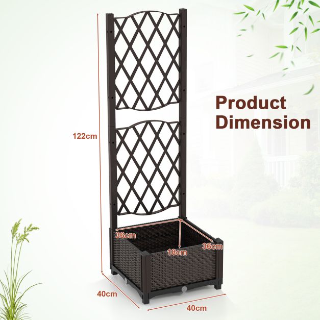 Raised Garden Bed with Trellis and Self-Watering System
