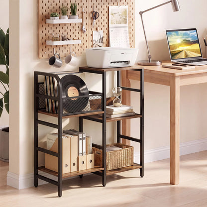 Record Player Stand Holds Up to 180-200 Albums with Vinyl Record Storage
