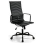 Ribbed Office Chair High Back PU Leather for Home Office with Adjustable Height