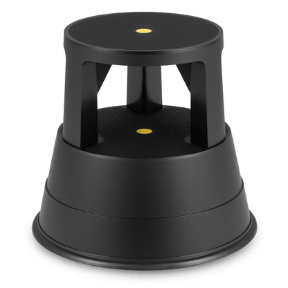 GiantexUK Step Stool, Round Rolling Kick Stool with Retractable Wheels & Non-Slip Platform