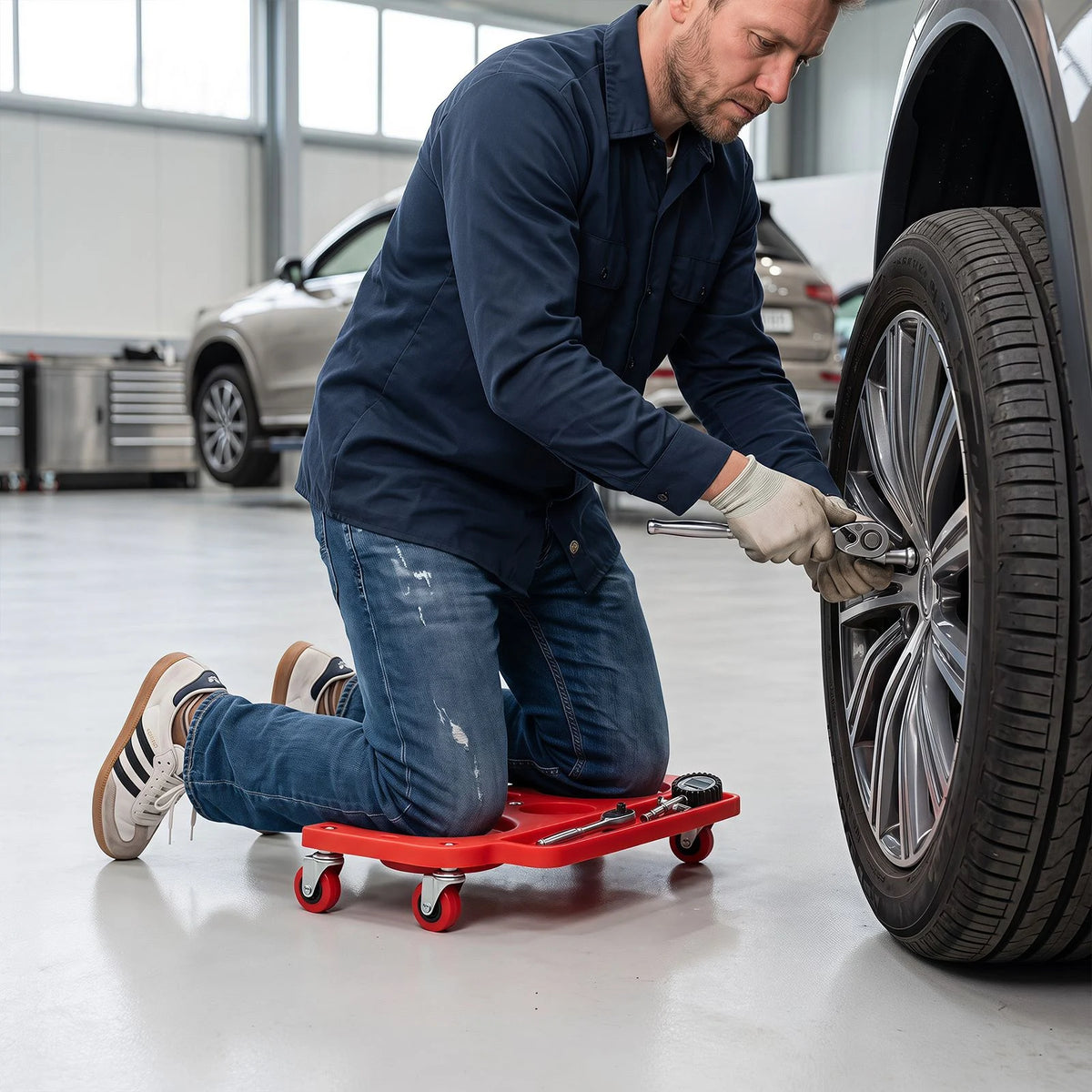 Rolling Knee Creeper with 360° Swivel Casters