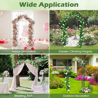 Roof-shaped Top Garden Arbor Garden Trellis Pergola with Side Crossbars