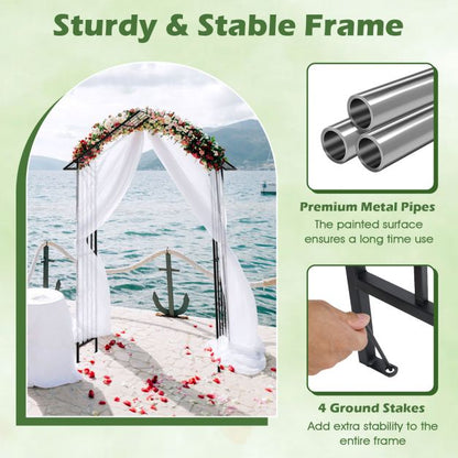 Roof-shaped Top Garden Arbor Garden Trellis Pergola with Side Crossbars