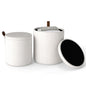 Round Ottoman with Storage Set of 2 with Removable Lids and Padded Seats