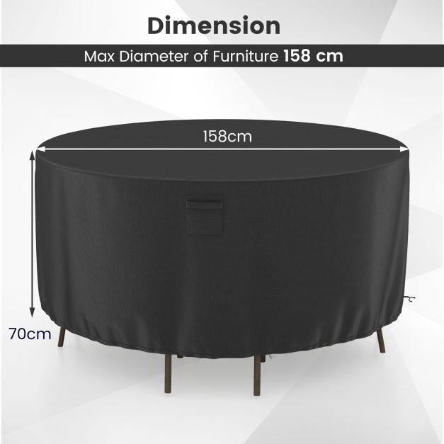 158CM Round Patio Furniture Cover