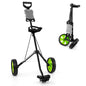 Folding Golf Push Pull Cart, Lightweight 2 Wheels Golfs Bag Trolley with Convenient Handle