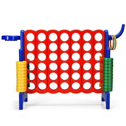 3 in 1 Giant Connect 4 Game Set with Basketball Hoop and Ring Toss