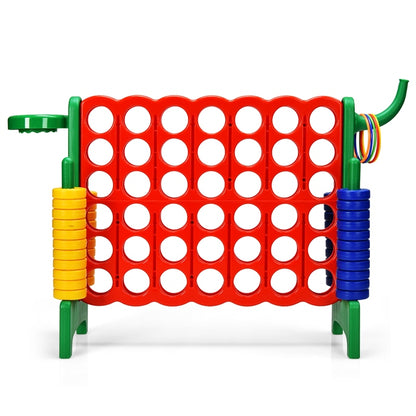 3 in 1 Giant Connect 4 Game Set with Basketball Hoop and Ring Toss