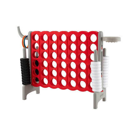 3 in 1 Giant Connect 4 Game Set with Basketball Hoop and Ring Toss