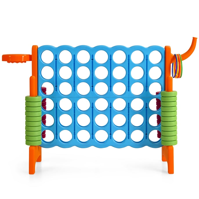 3 in 1 Giant Connect 4 Game Set with Basketball Hoop and Ring Toss