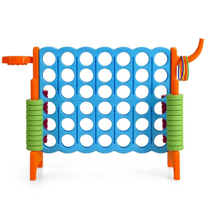 3 in 1 Giant Connect 4 Game Set with Basketball Hoop and Ring Toss