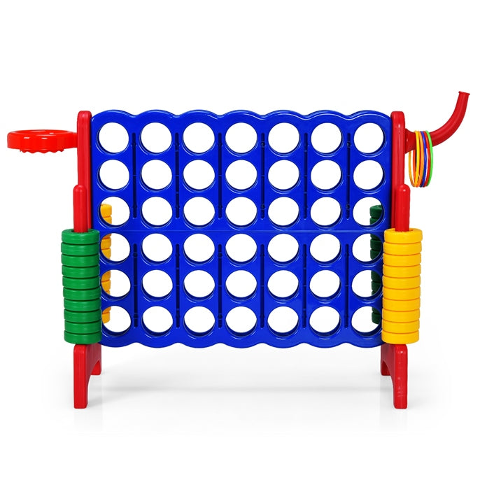 3 in 1 Giant Connect 4 Game Set with Basketball Hoop and Ring Toss