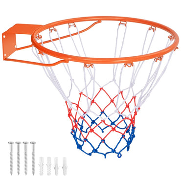 45/38 CM Heavy Duty Basketball Rim with All Weather Net and Mounting Hardware
