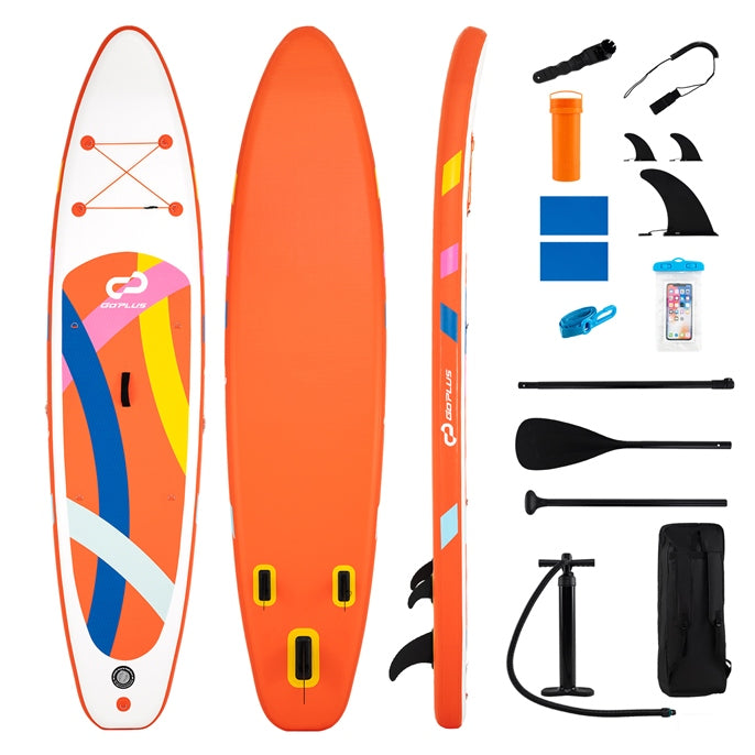 Inflatable Stand Up Paddle Board, 6" Thick SUP with Adjustable Aluminium Paddle