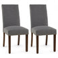 Set of 2 Dining Chairs with High Back, and Solid Rubber Wood Legs