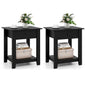 Wooden Nightstand End Sofa Side Table with Drawer and Open Shelf