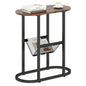 2-Tier Narrow Side Table with Magazine Holder for Living Room Bedroom