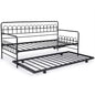 Single Daybed with Trundle and Curved Backrest and Armrests No Box Spring Needed