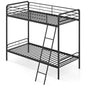 Single Bunk Bed with Ladder and Full-length Guardrails for Teens Adults