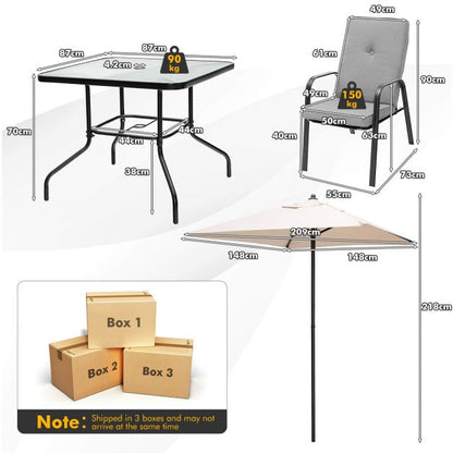 5-Piece Outdoor Dining Set with Removable Cushions