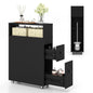 Mobile Narrow Bathroom Storage Unit with 2 Slide Out Drawers