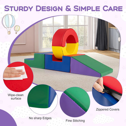 5 Pieces Soft Play Climb and Crawl Playset for 12 Month+ Toddlers