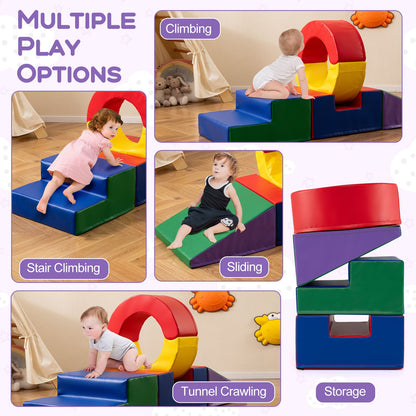 5 Pieces Soft Play Climb and Crawl Playset for 12 Month+ Toddlers
