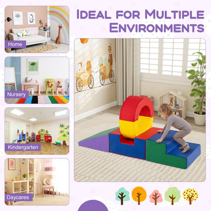 5 Pieces Soft Play Climb and Crawl Playset for 12 Month+ Toddlers