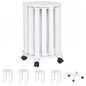 Stackable Stools Set of 4 with Rolling Base Solid Rubber Wood Nesting Stools