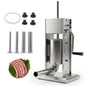 Stainless Steel Meat Filling Machine with 2 Speeds and 4 Stuffing Tubes for Home