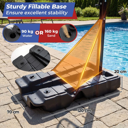 Stepless Adjustable Basketball Hoop with Stable Weighted Base