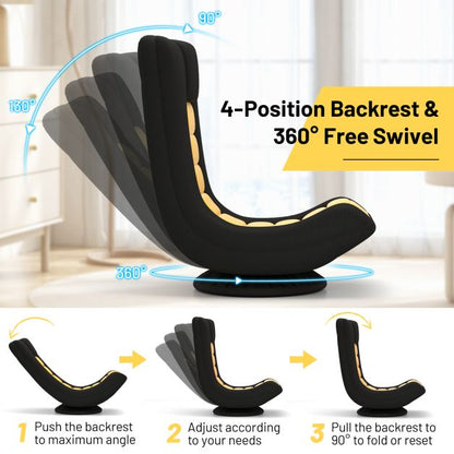 360° Swivel Gaming Chair 4 Position Adjustable Folding Floor Sofa