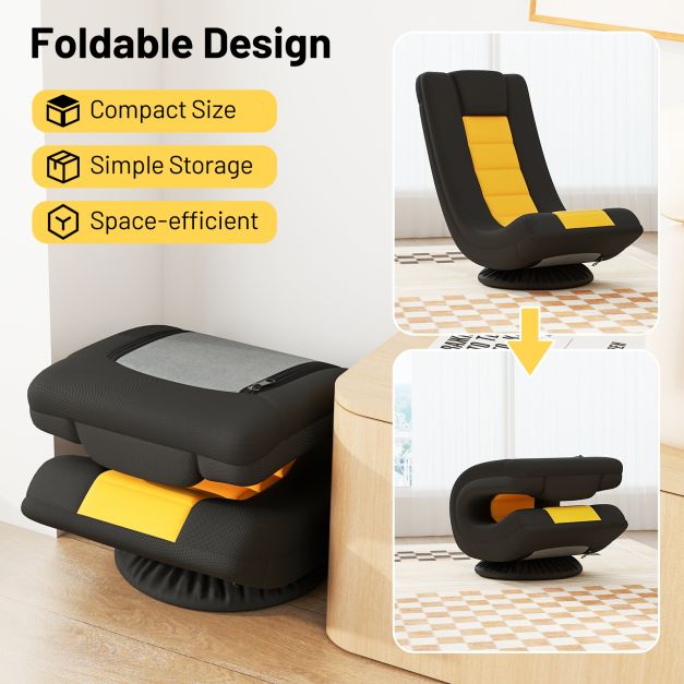 360° Swivel Gaming Chair 4 Position Adjustable Folding Floor Sofa