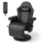 Height Adjustable Swivel Racing Video Massage Gaming Chair with Retractable Footrest