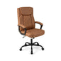 Swivel Office Chair with Padded Armrests and Rolling Metal Base