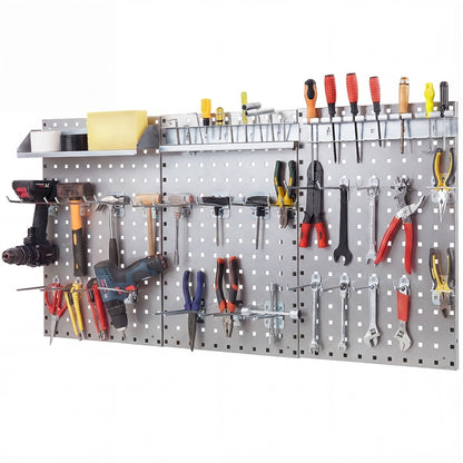 Wall-Mounted Pegboard Tool Organizing Kit with 28 PCS Hanging Accessories