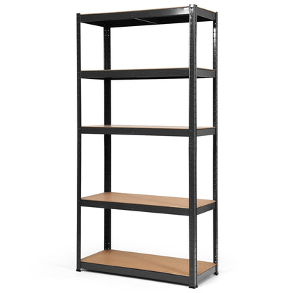 5-Tier Storage Rack with Boltless Shelving and Adjustable Shelves