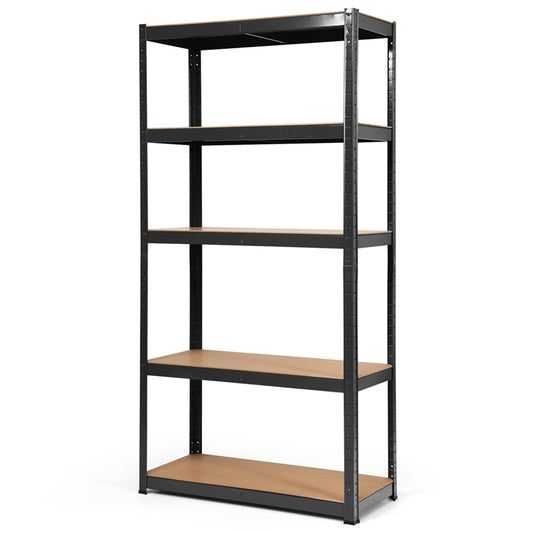 5-Tier Storage Rack with Boltless Shelving and Adjustable Shelves